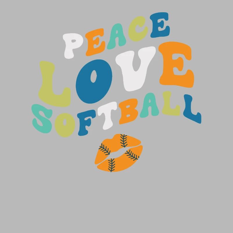 Mädchen Frieden Liebe Softball
