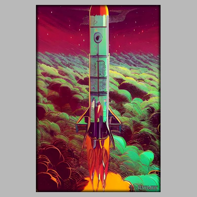 Rocket Launch Space Stars Clouds