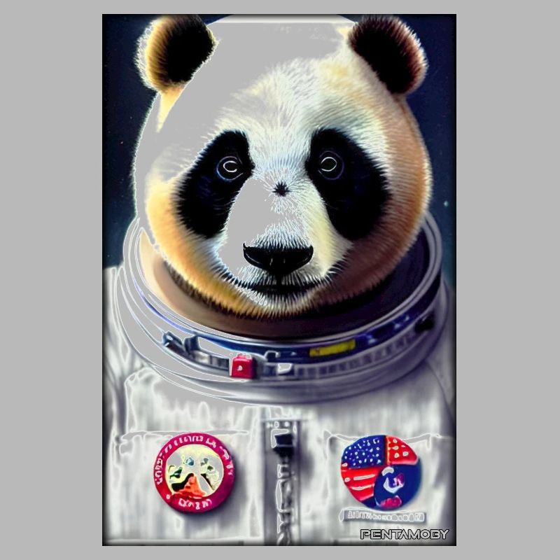 Pandabär Panda Astronaut Zukunft Sci-Fi Technik