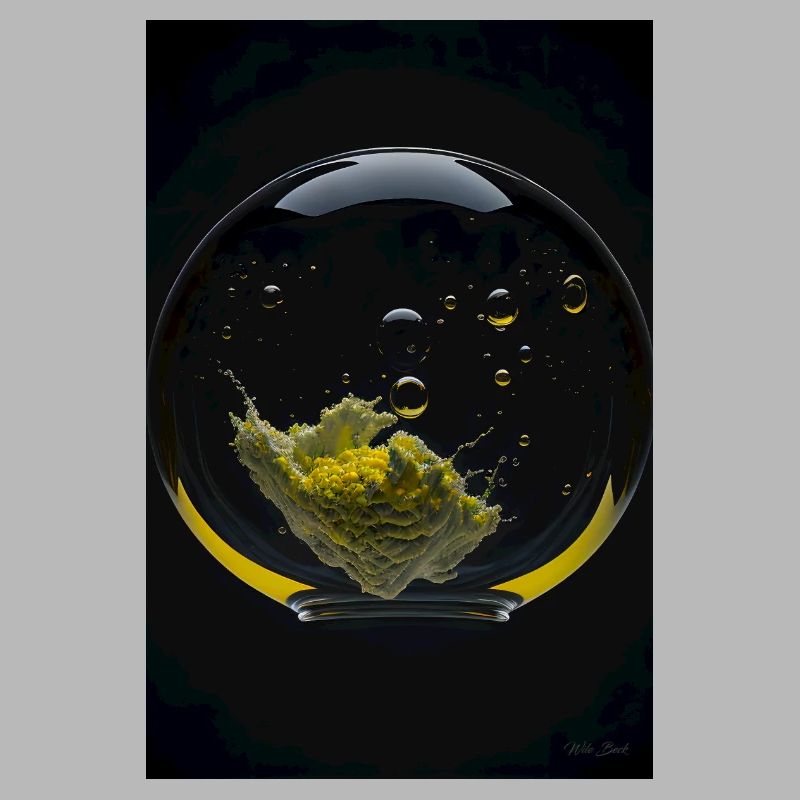 Nuages dans une bulle jaune 3