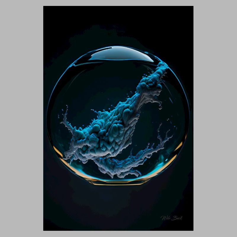 Kaos in einer Blase cyan 2