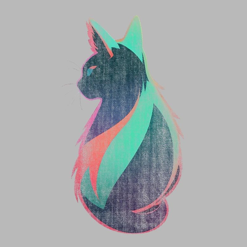 Neon Cat Art