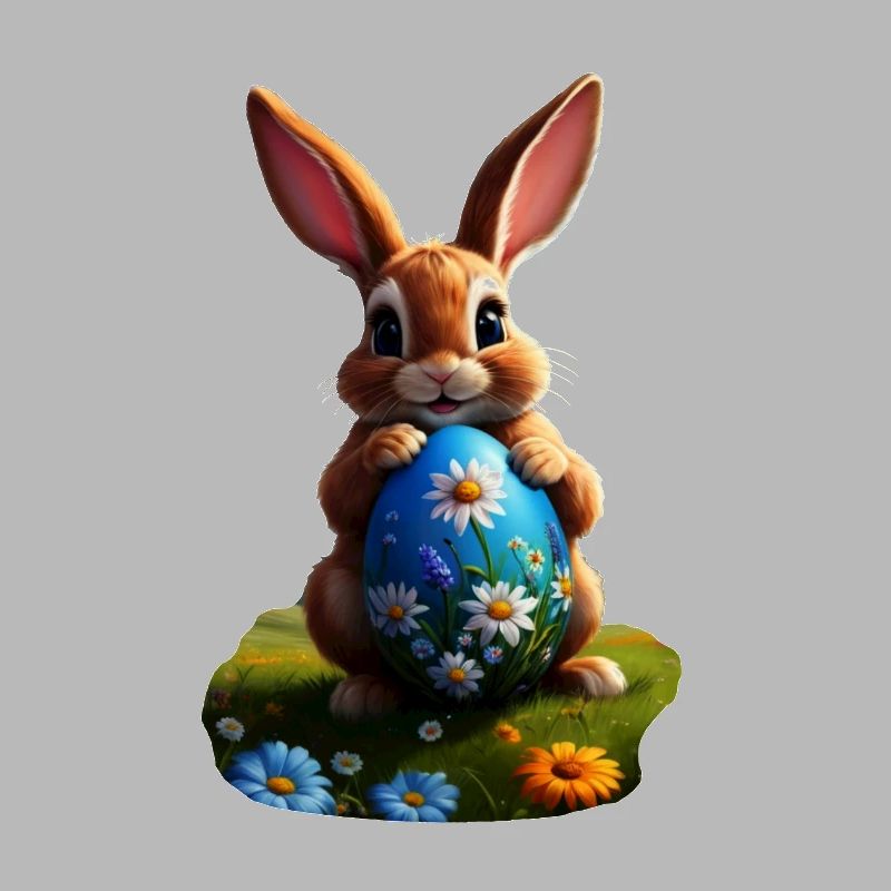 Osterhase mit Ei, Oval