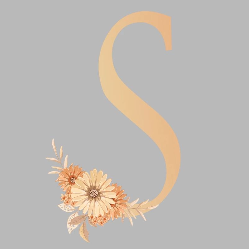 Buchstabe S mit Blumen