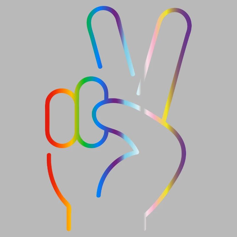 Signe de paix 2 doigts progrès fierté drapeau couleurs
