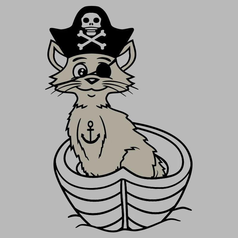 Pirate Cat Buccaneer Eye Patch Hat Bateau à rames