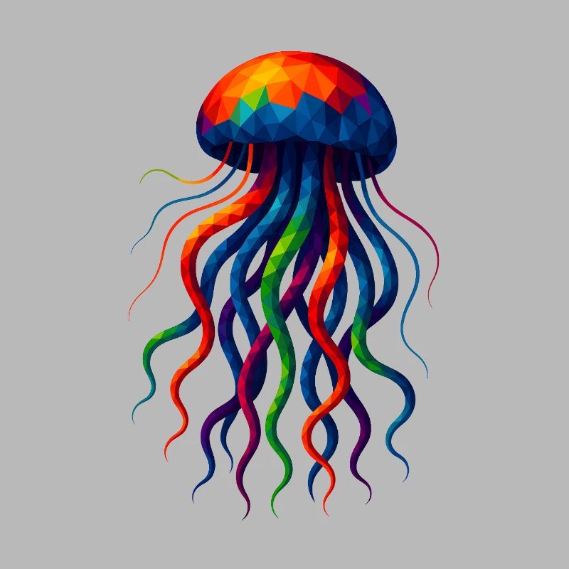 Animaux polygonaux de style WPAP - Méduses