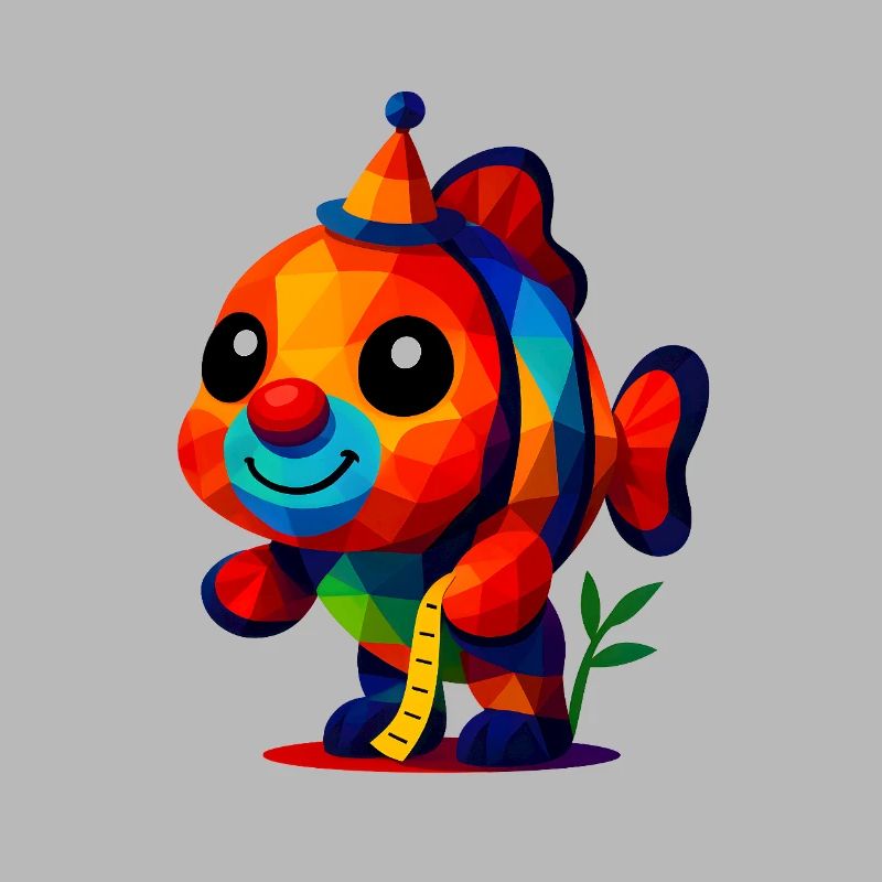 WPAP Polygon Kawaii Style Animaux Bébé Clownfish