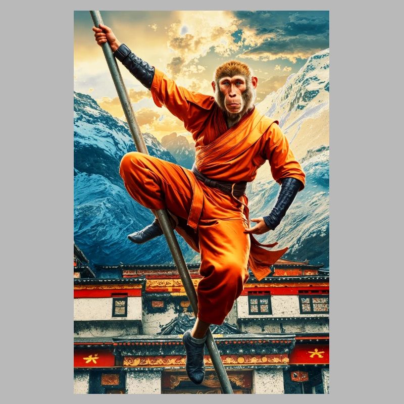 Singe humanoïde Moine Shaolin