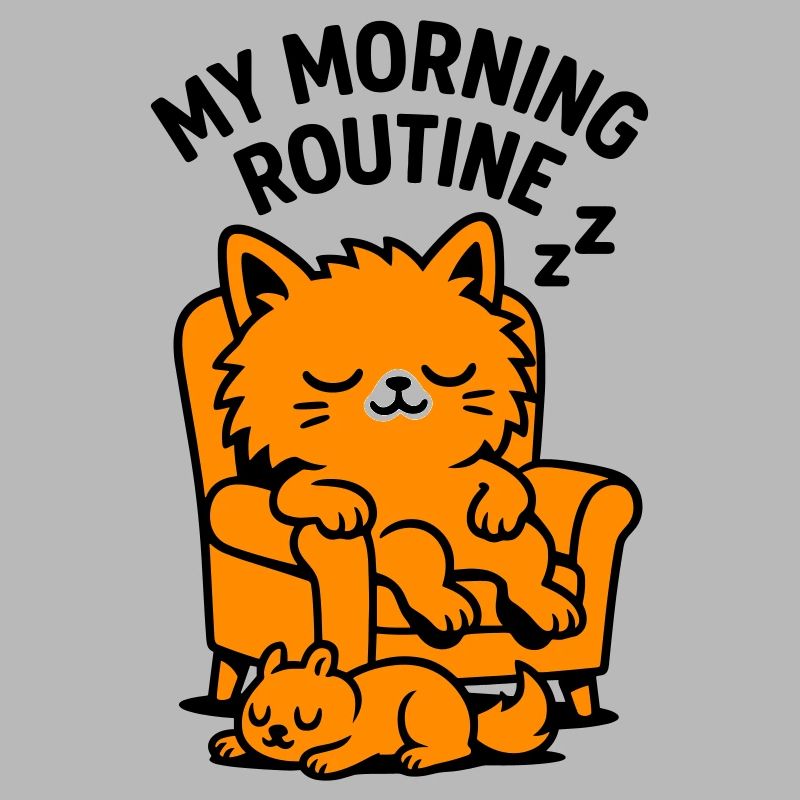 Routine matinale chat