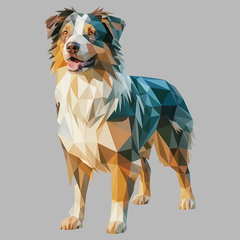 Australian Shepherd - Cooles Low Poly Logo