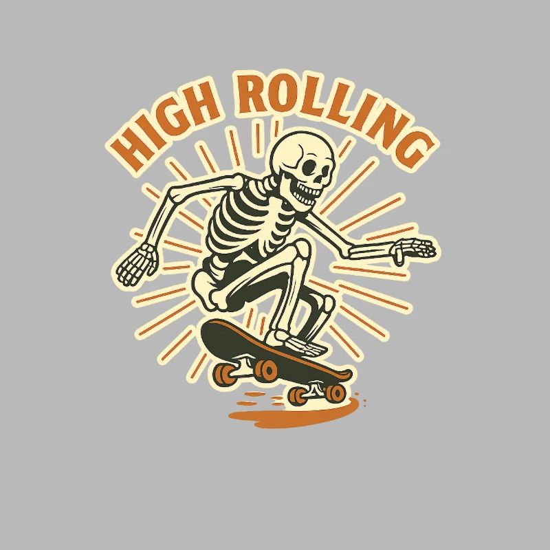 High Rolling Skelett Skateboard