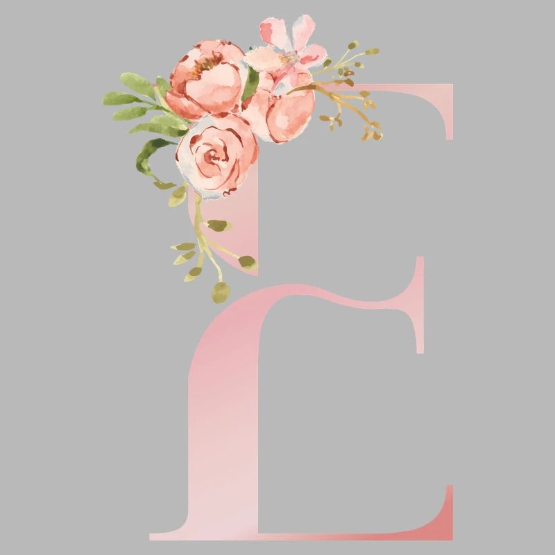 Pastellflorales Monogramm E