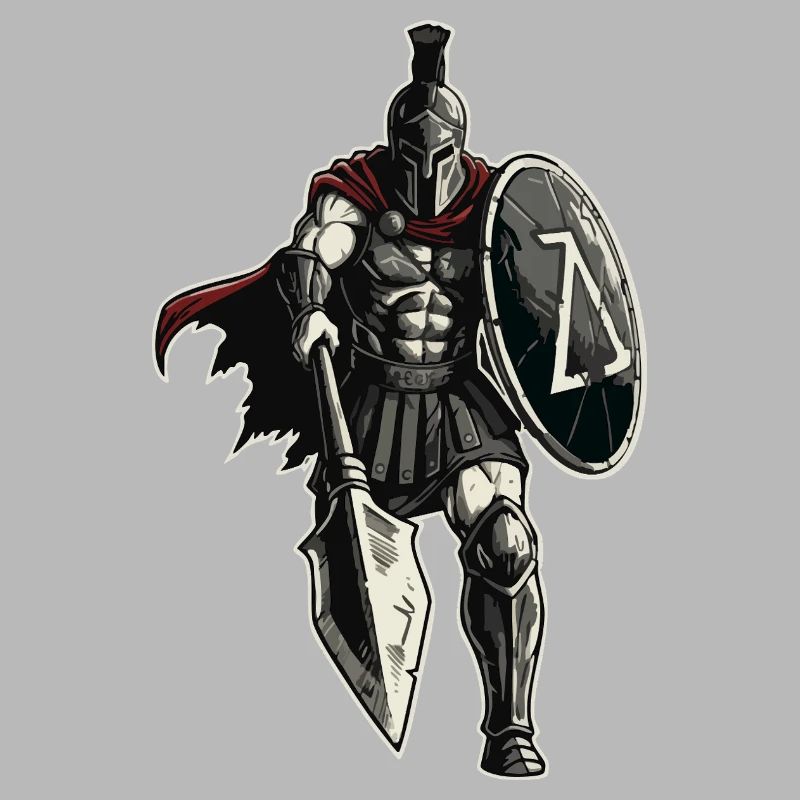 Veteran Spartan Combat Spear Shield Maskottchen