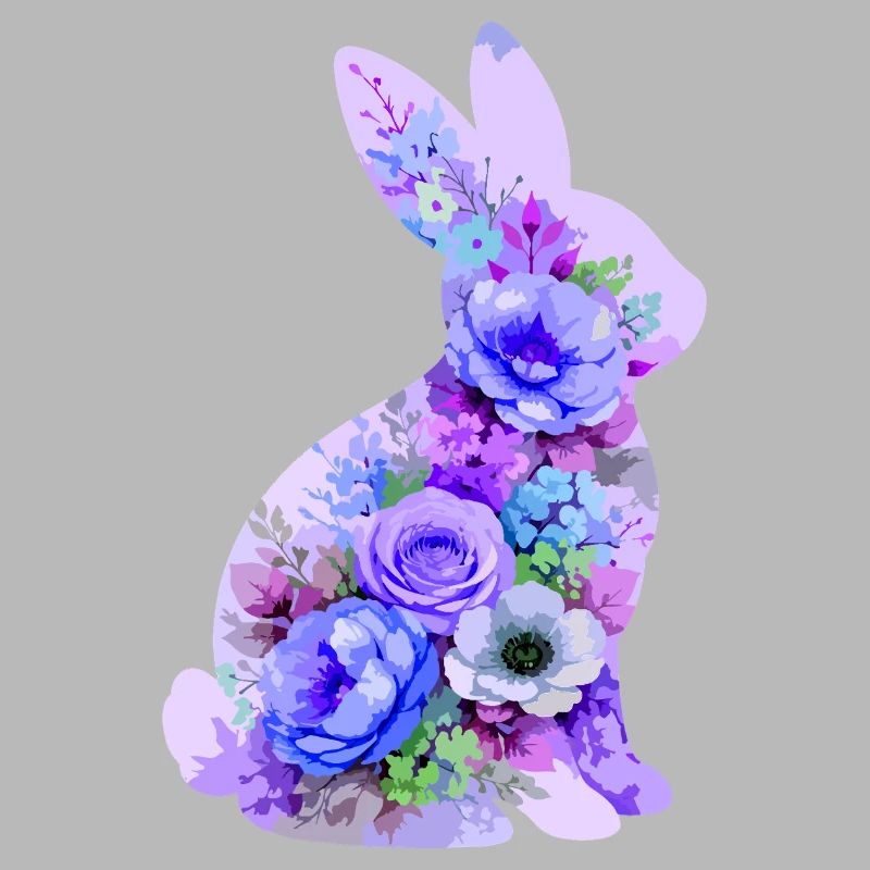 Fleurs pastel de lapins