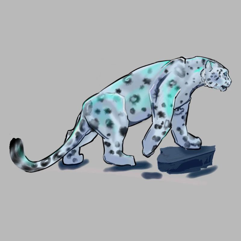 Blauer Schneeleopard