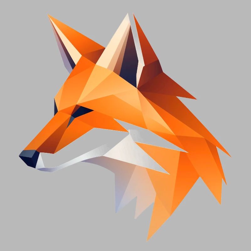 Fox Head Low Poly Logo Design