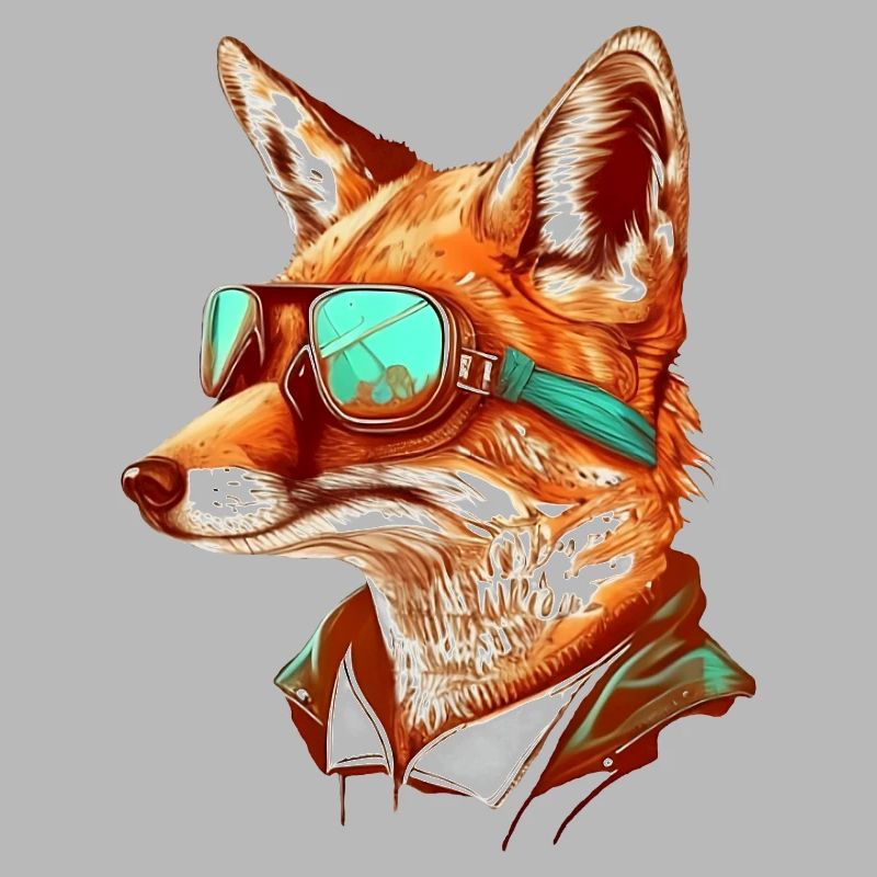 Fox with aviator goggles