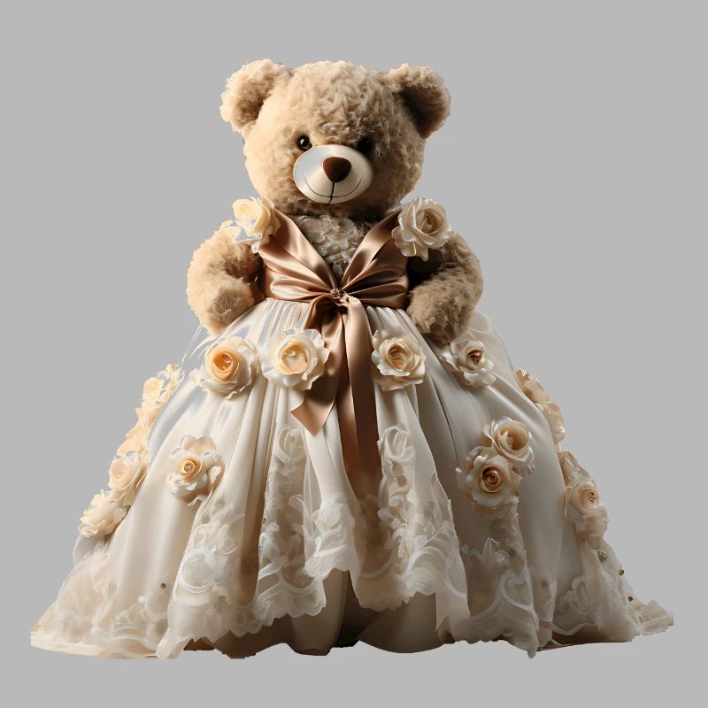 Ours en peluche en robe de mariée