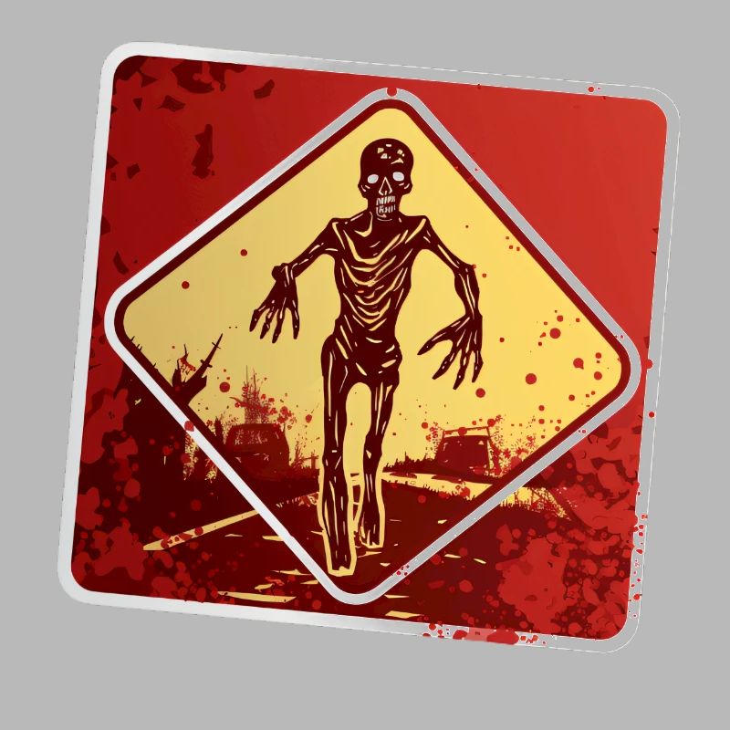 Halloween Zombie-Warnschild