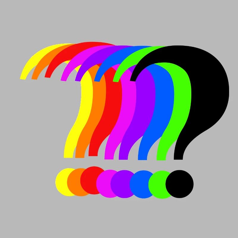 Point d’interrogation coloré Rainbow Colors Idée cadeau
