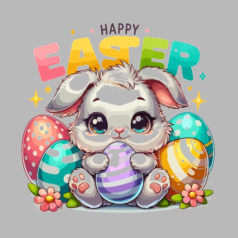 Joyeuses Pâques - Illustration de lapin de Pâques
