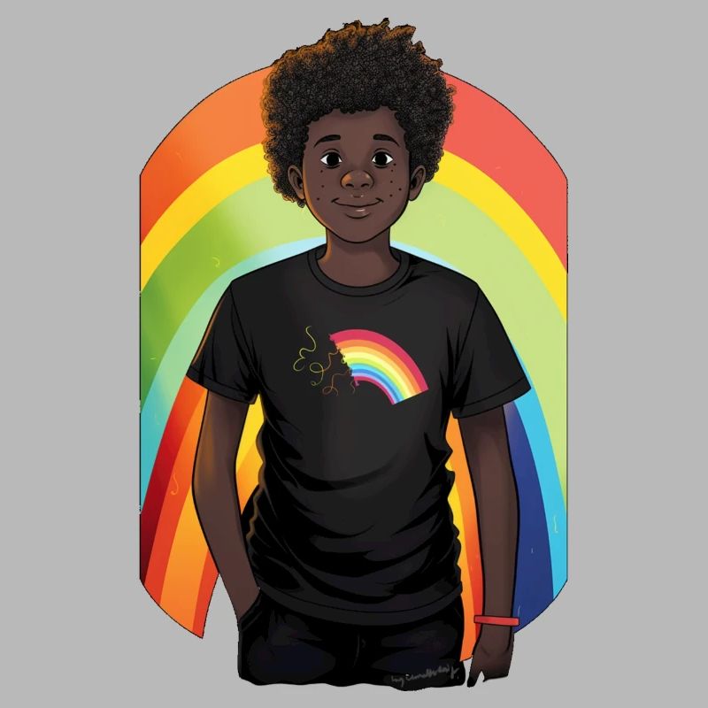 Regenbogen und Kind