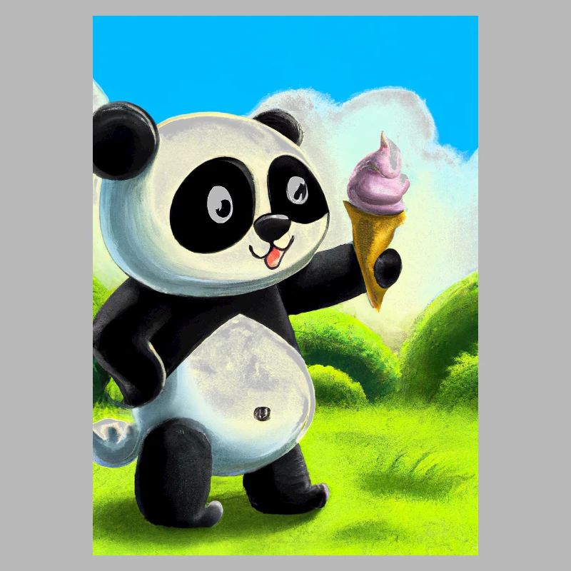 Panda mit Eiscreme
