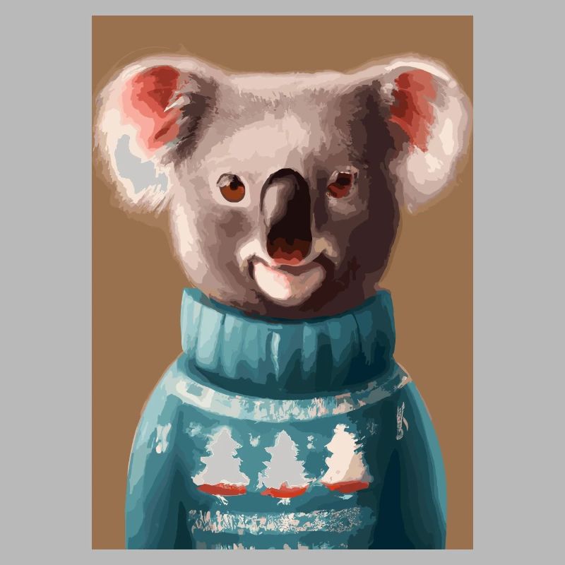 Koala im Weihnachtspullover