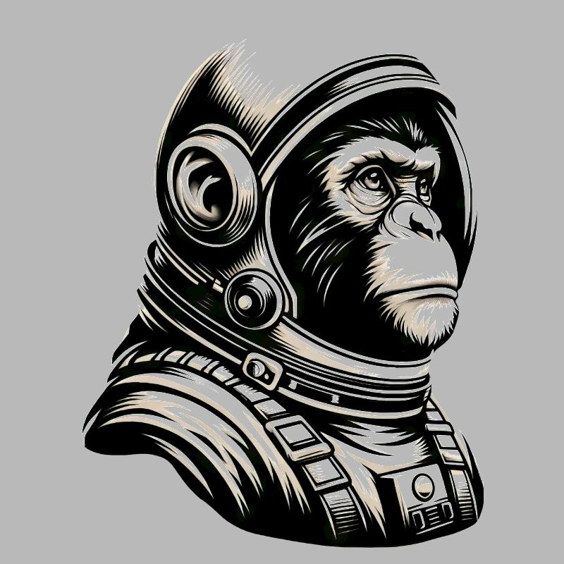 Pensive Monkey Astronaut Cosmos