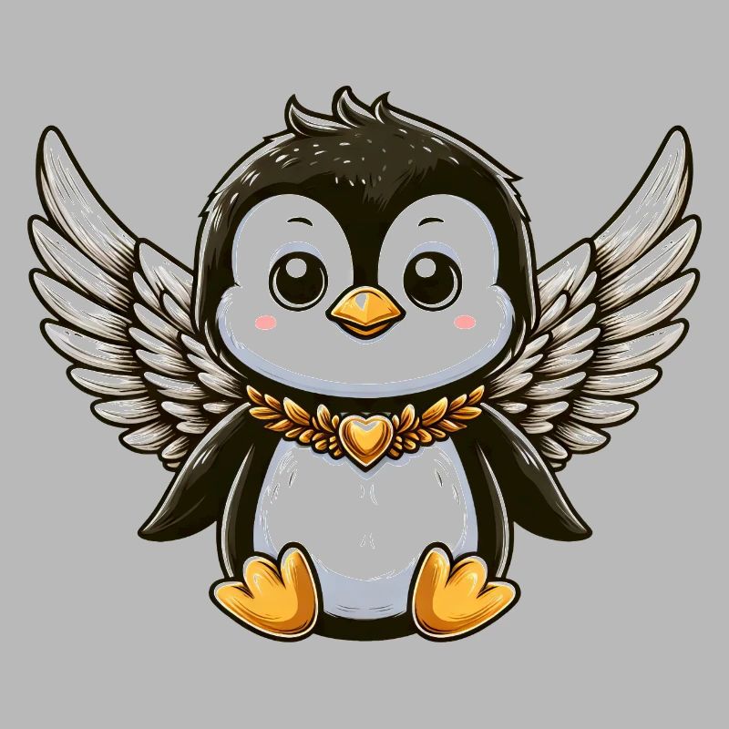 Conception de bande dessinée mignon pingouin ange
