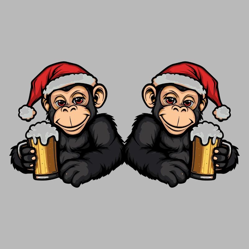 Équipe de la bière de Noël Monkey