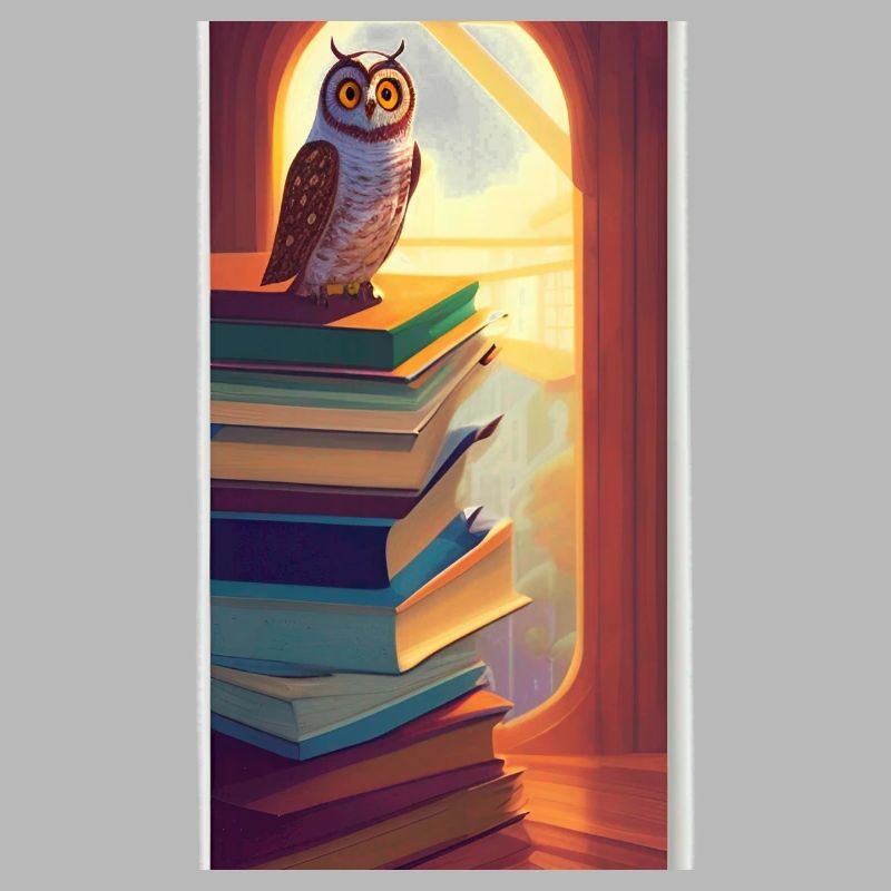 Comic Cartoon Cute Book Owl Owl Book Stack