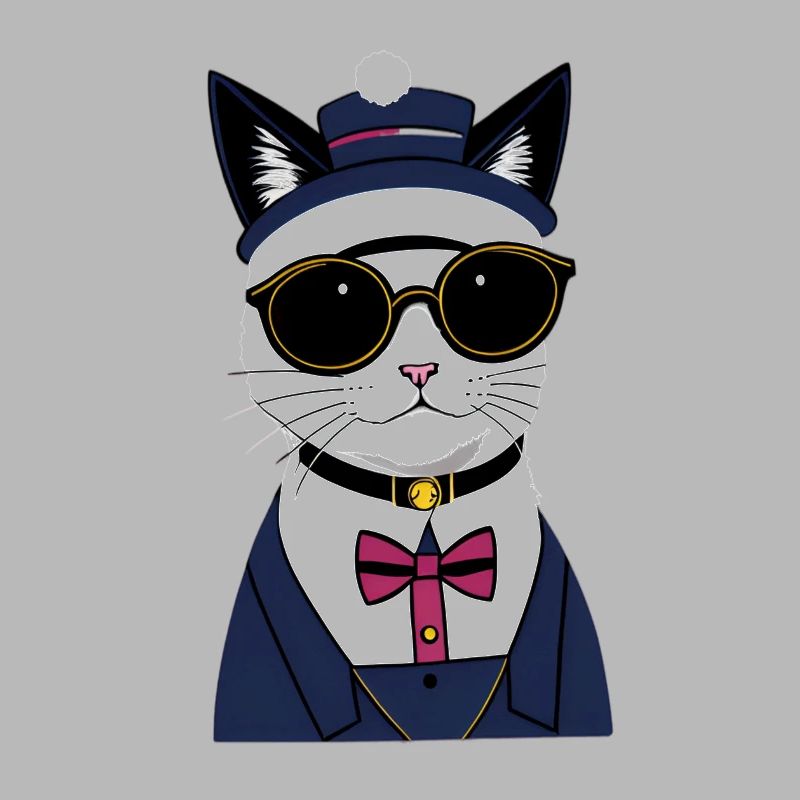 Coole Katze mit Brille