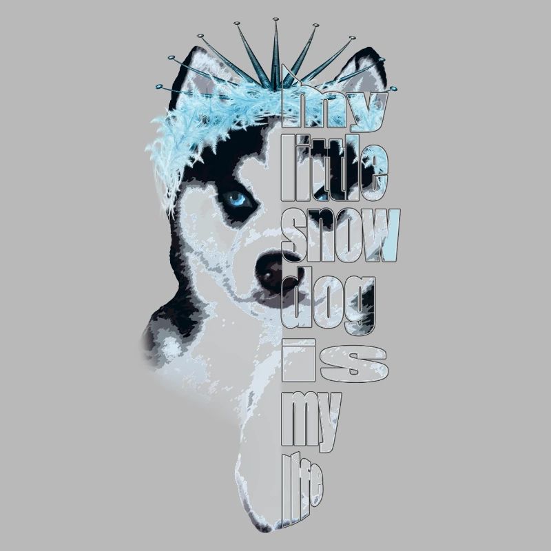 Eisbedeckter Husky mit Spruch