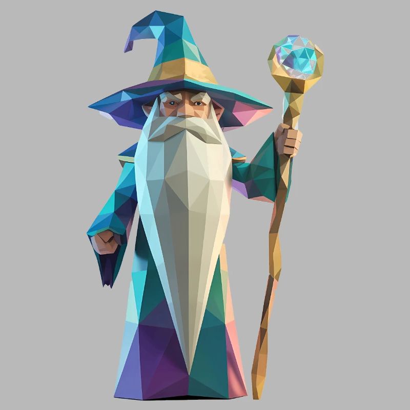 Wise Wizard - Cool Low Poly Logo