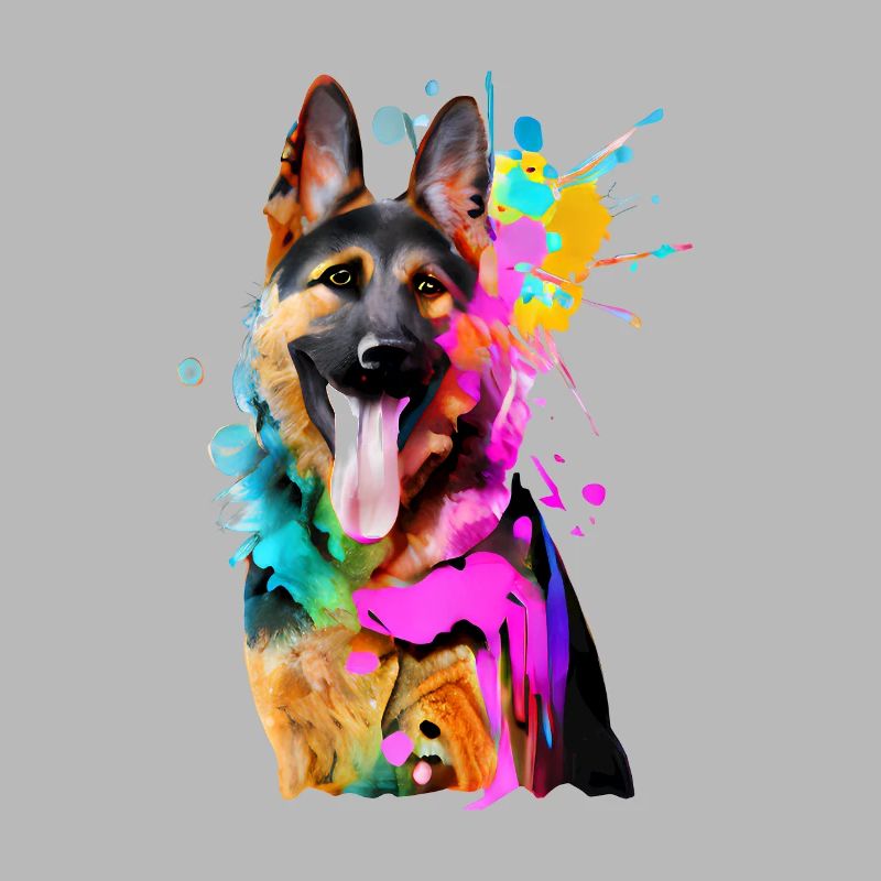 Farbkleckse Schäferhund