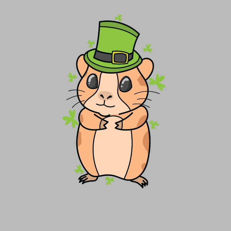 Cochon d’Inde avec trèfle Saint-Patrick