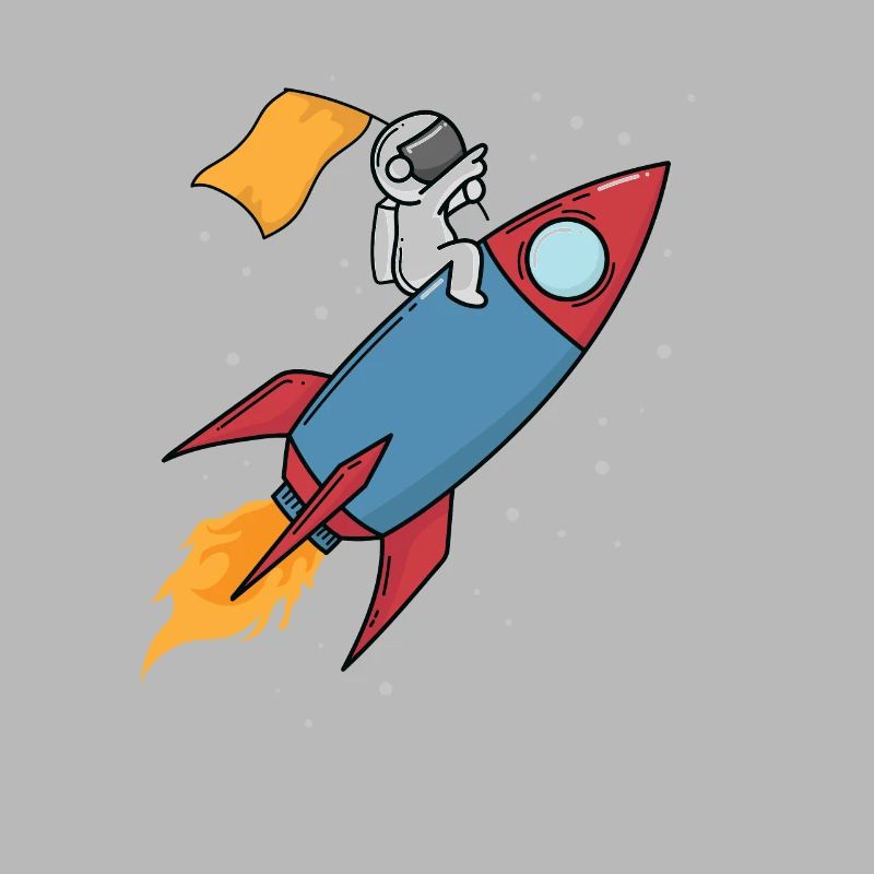 Astronaut on a rocket