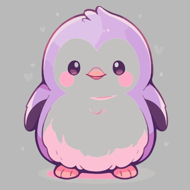 Pingouin Chibi mignon - Conception de dessin animé mignon