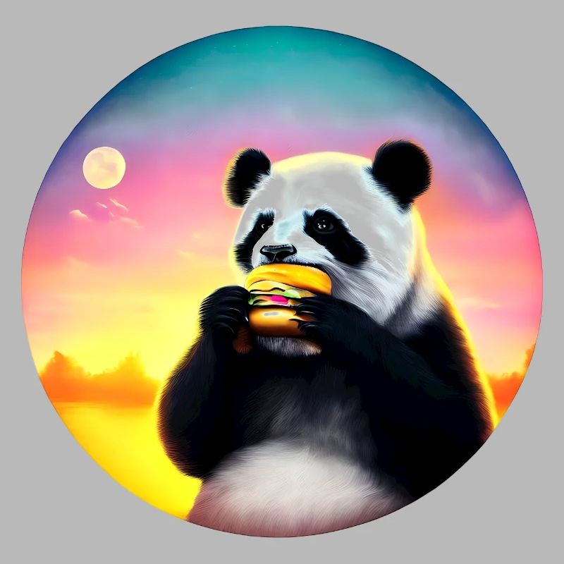 Panda at Cheeseburger Sunset