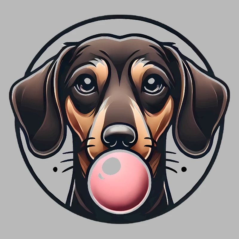 Teckel avec graphique Bubblegum