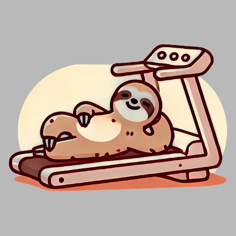 Relaxed Sloth on Treadmill Design