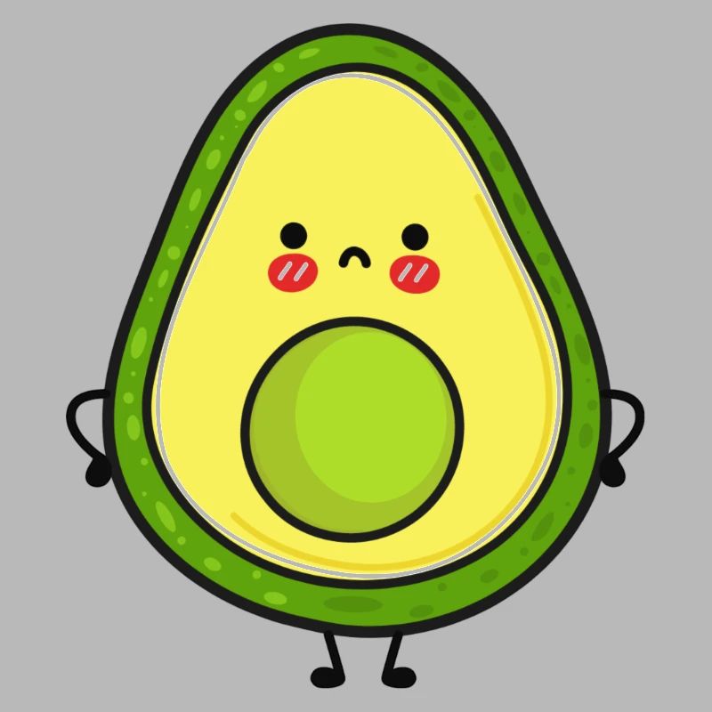 Cute and grumpy avocado