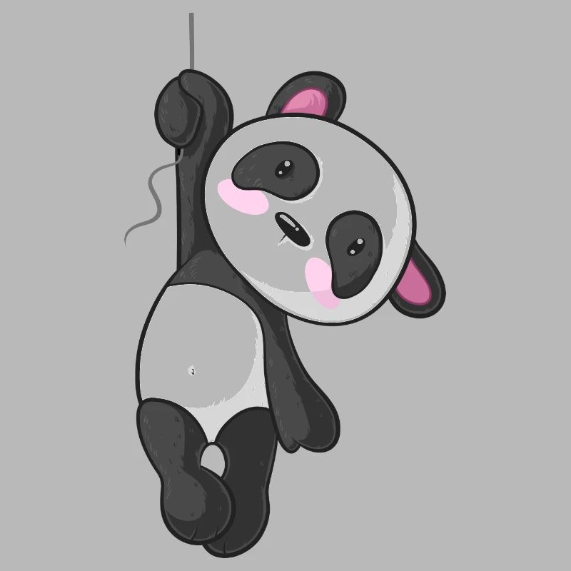 Hängender Comic Panda