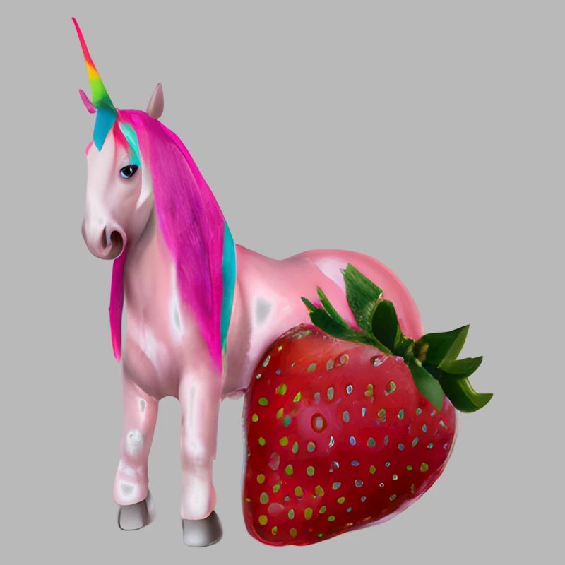 Einhorn mit Erdbeere