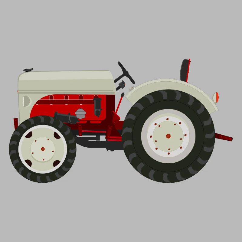 Retro Oldtimer-Traktor beige