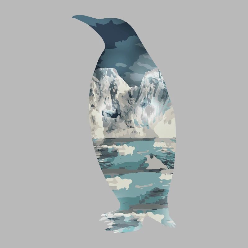 Double Exposure Animals Penguin - Gift Idea