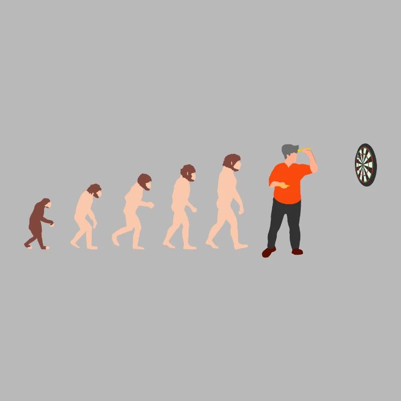 Human Evolution Dartspieler Lustige Geschenkidee