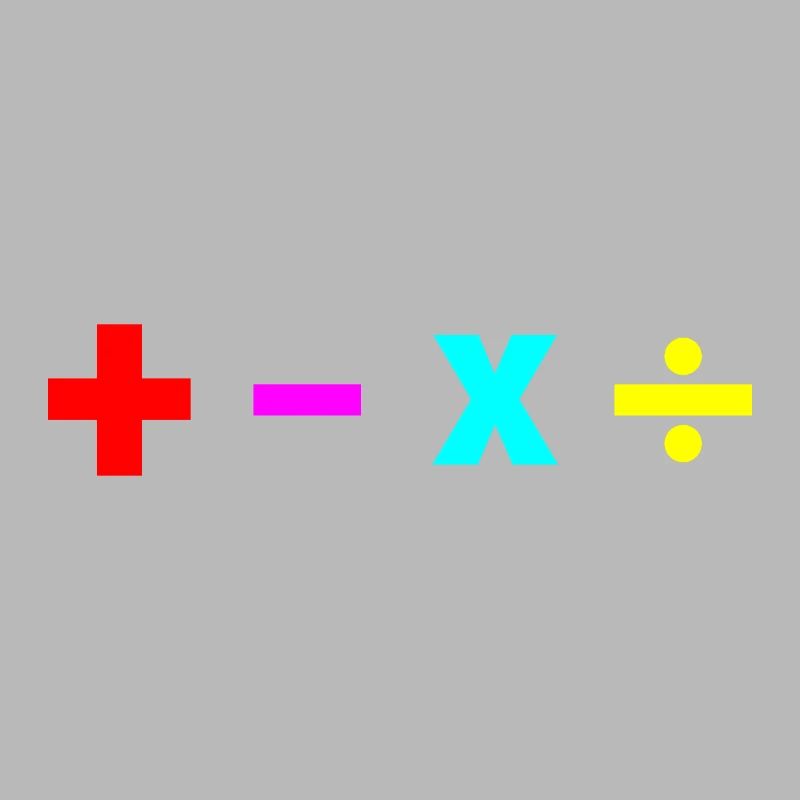 Math + - × ÷ plus moins multiplier le poison de division